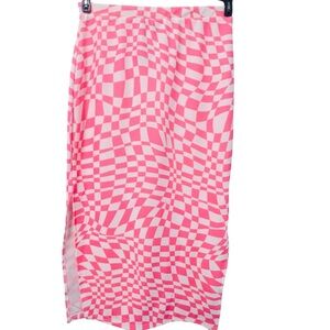 Pink Checkered Women's Skirt